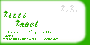 kitti kapel business card